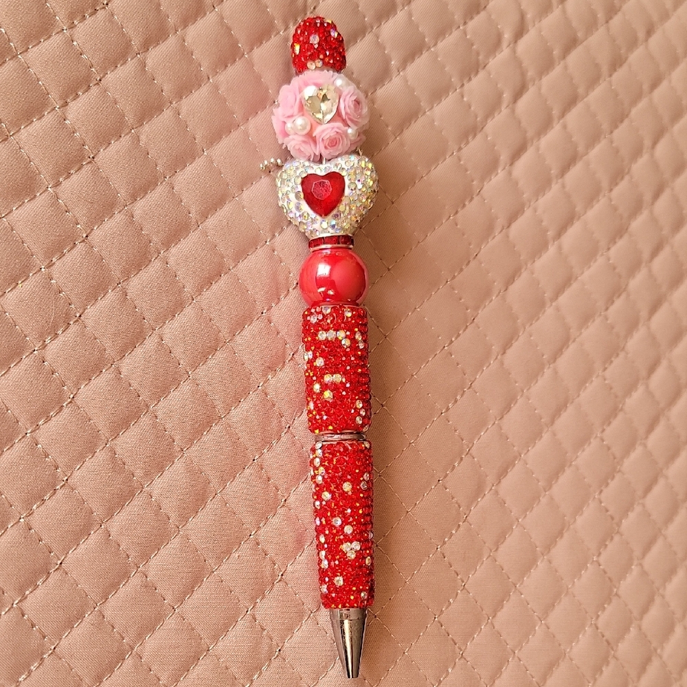 Sparkling Red and Pink Valentines Day Pen